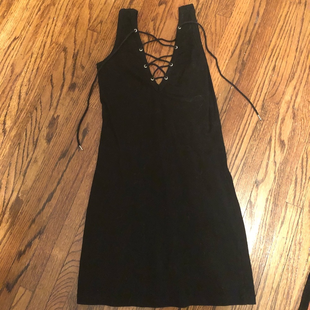Lace up bodycon mini dress